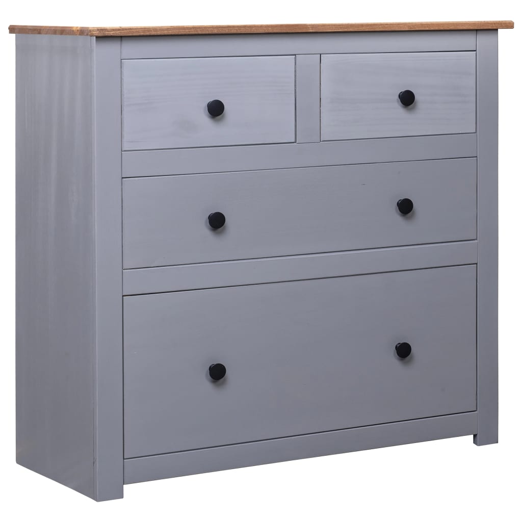 NNEVL Sideboard Grey 80x40x83 cm Pinewood Panama Range-0