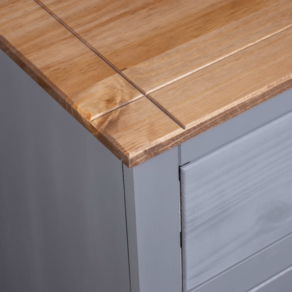 NNEVL Sideboard Grey 80x40x83 cm Pinewood Panama Range-1