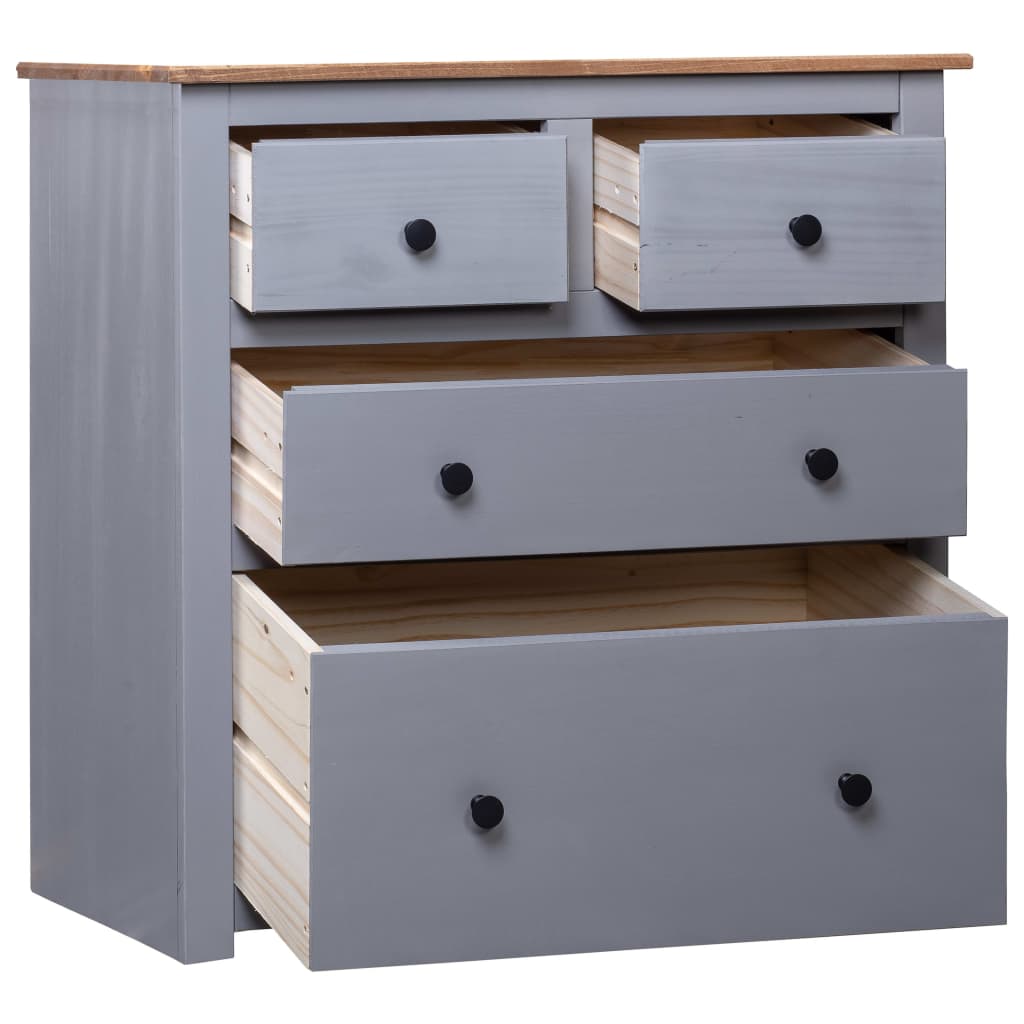 NNEVL Sideboard Grey 80x40x83 cm Pinewood Panama Range-2