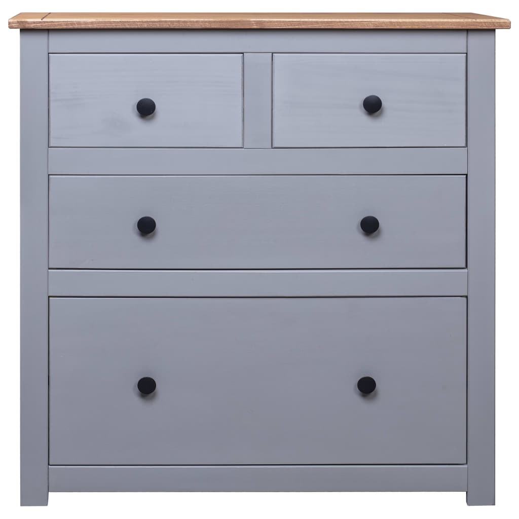 NNEVL Sideboard Grey 80x40x83 cm Pinewood Panama Range-3