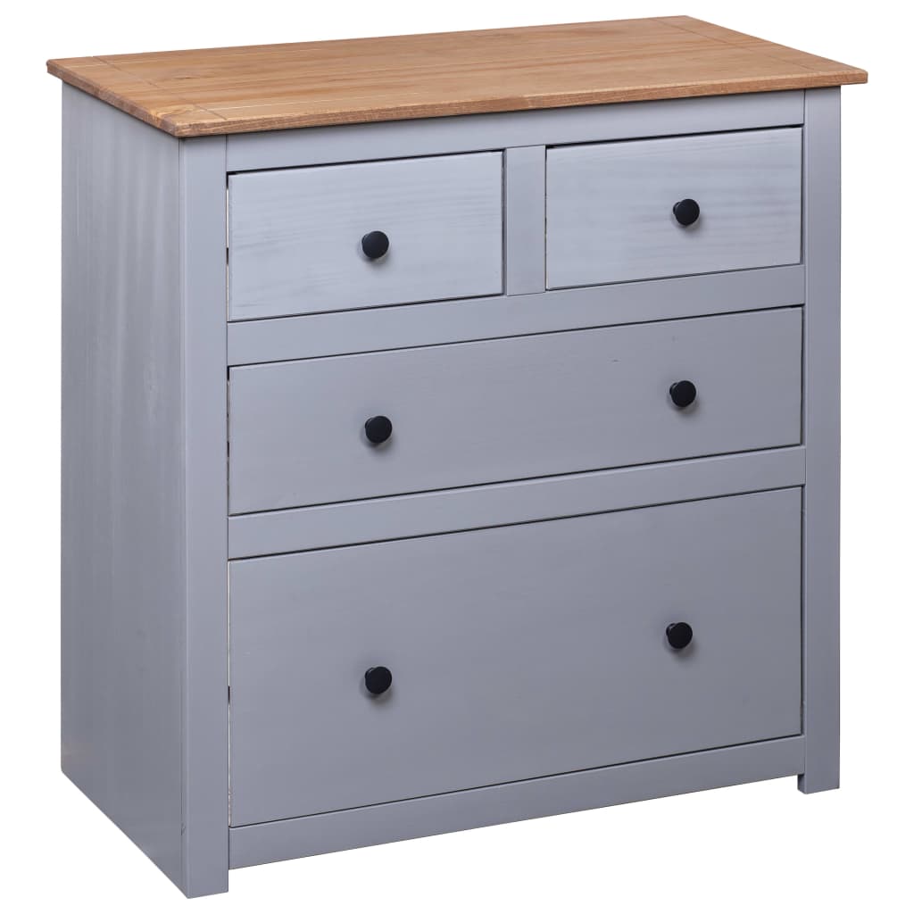 NNEVL Sideboard Grey 80x40x83 cm Pinewood Panama Range-4