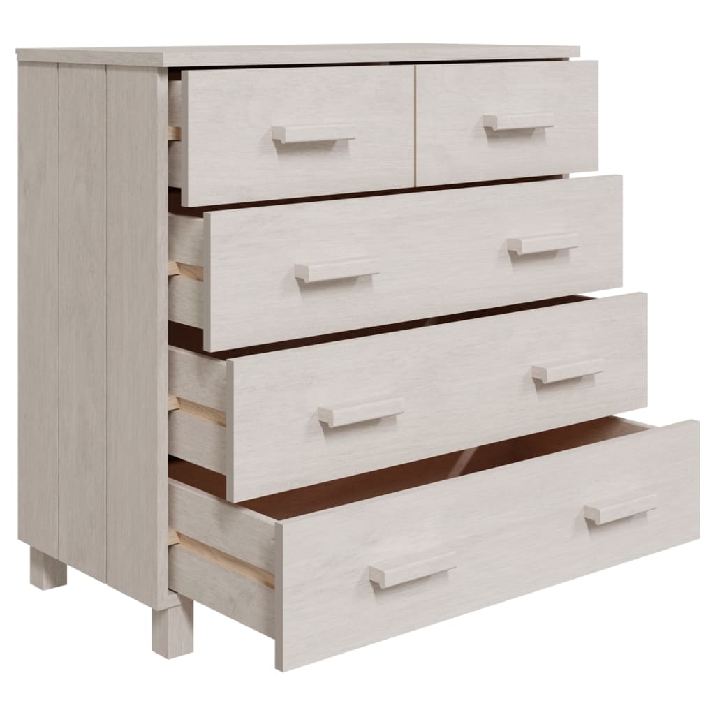 NNEVL Sideboard White 79x40x80 cm Solid Wood Pine-4