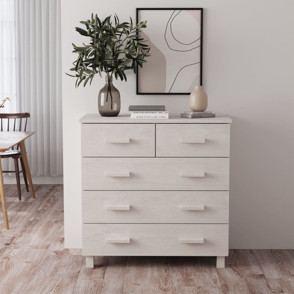 NNEVL Sideboard White 79x40x80 cm Solid Wood Pine-0