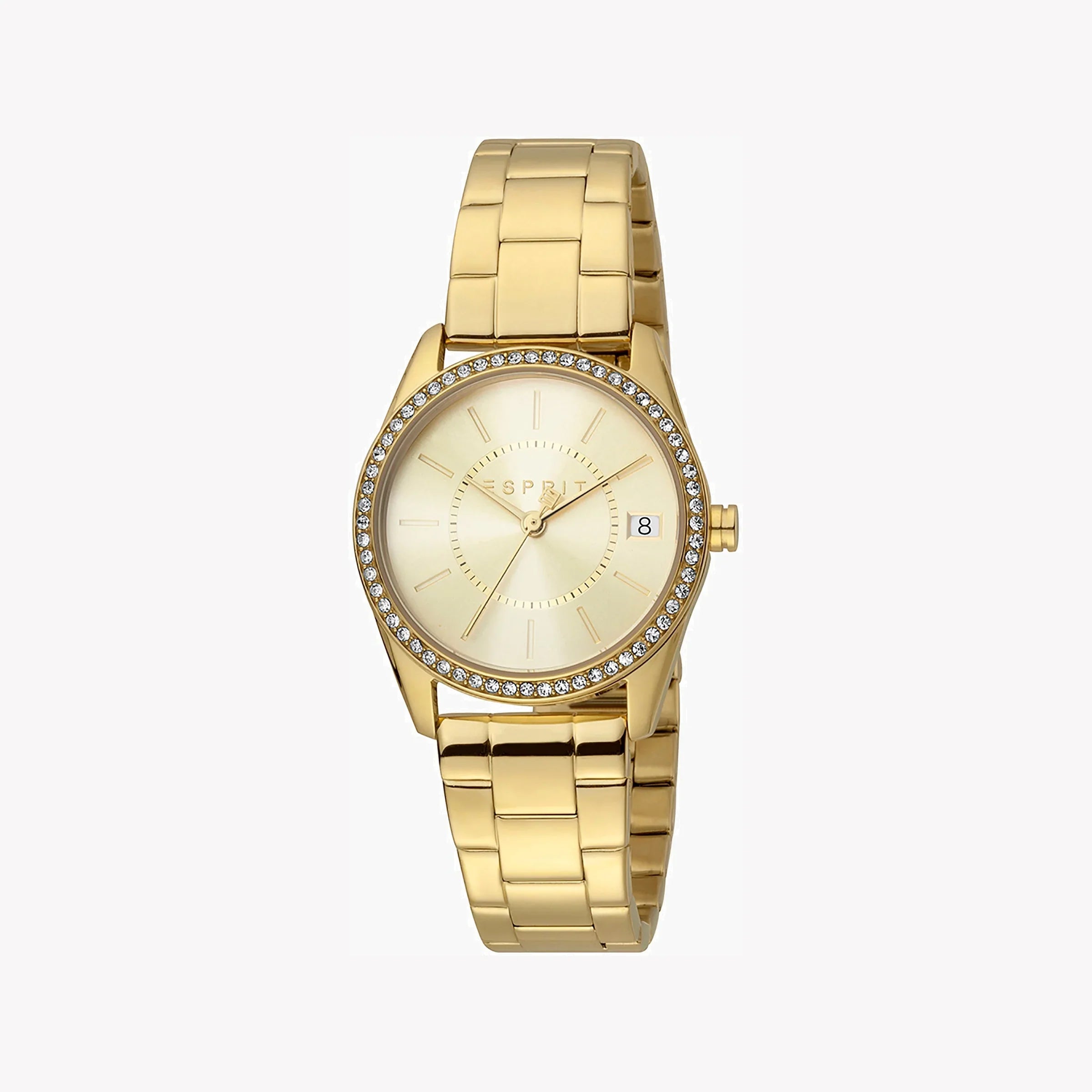 Esprit Women's Gold Stainless Steel Watch, Champagne Dial | Es1l158m0025