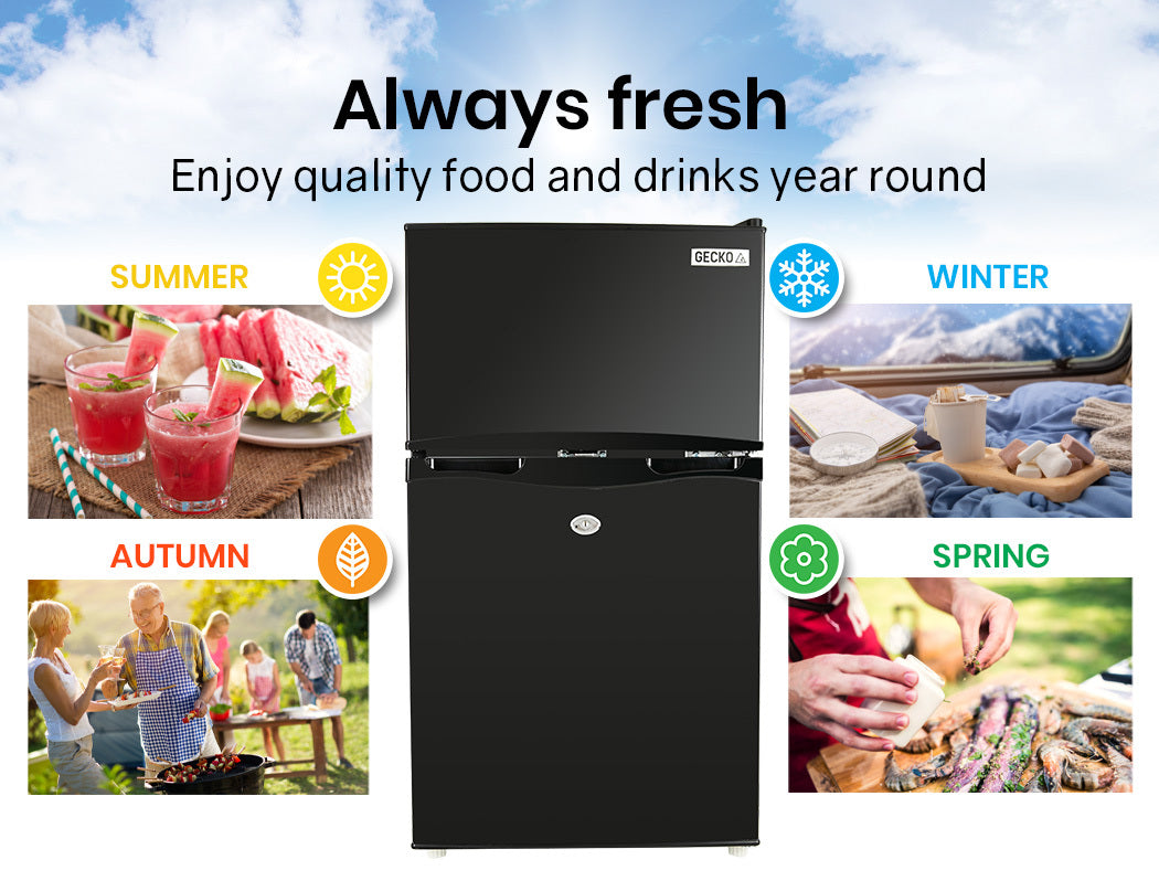 NNEMB 95L Portable Upright Fridge 12V/24V/240V for Motorhome-Caravan-Black-4