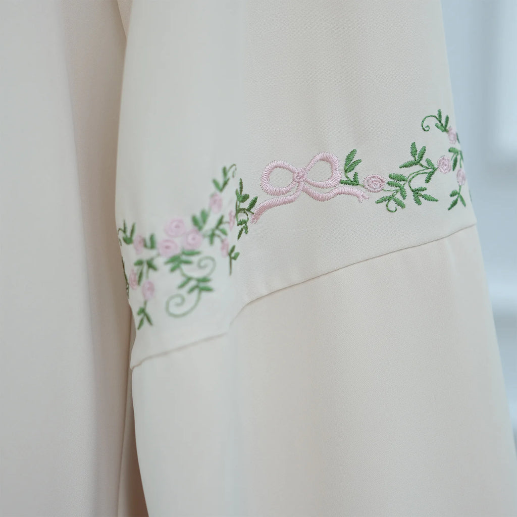 2025 Women's Dresses Embroidery Luxury Abaya Dubai Womens Clothing Front Open Abaya and Hijab 2 Piece Set Islamic Clothing