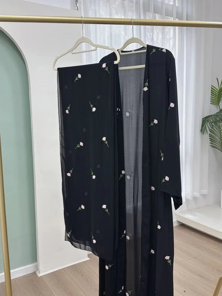 Abaya for Women Dresses Jalabiya Embroidery Ramadan Eid Muslim Morocco Dubai Abayas Party Kaftan Islam Arab Long Robe Vestidos