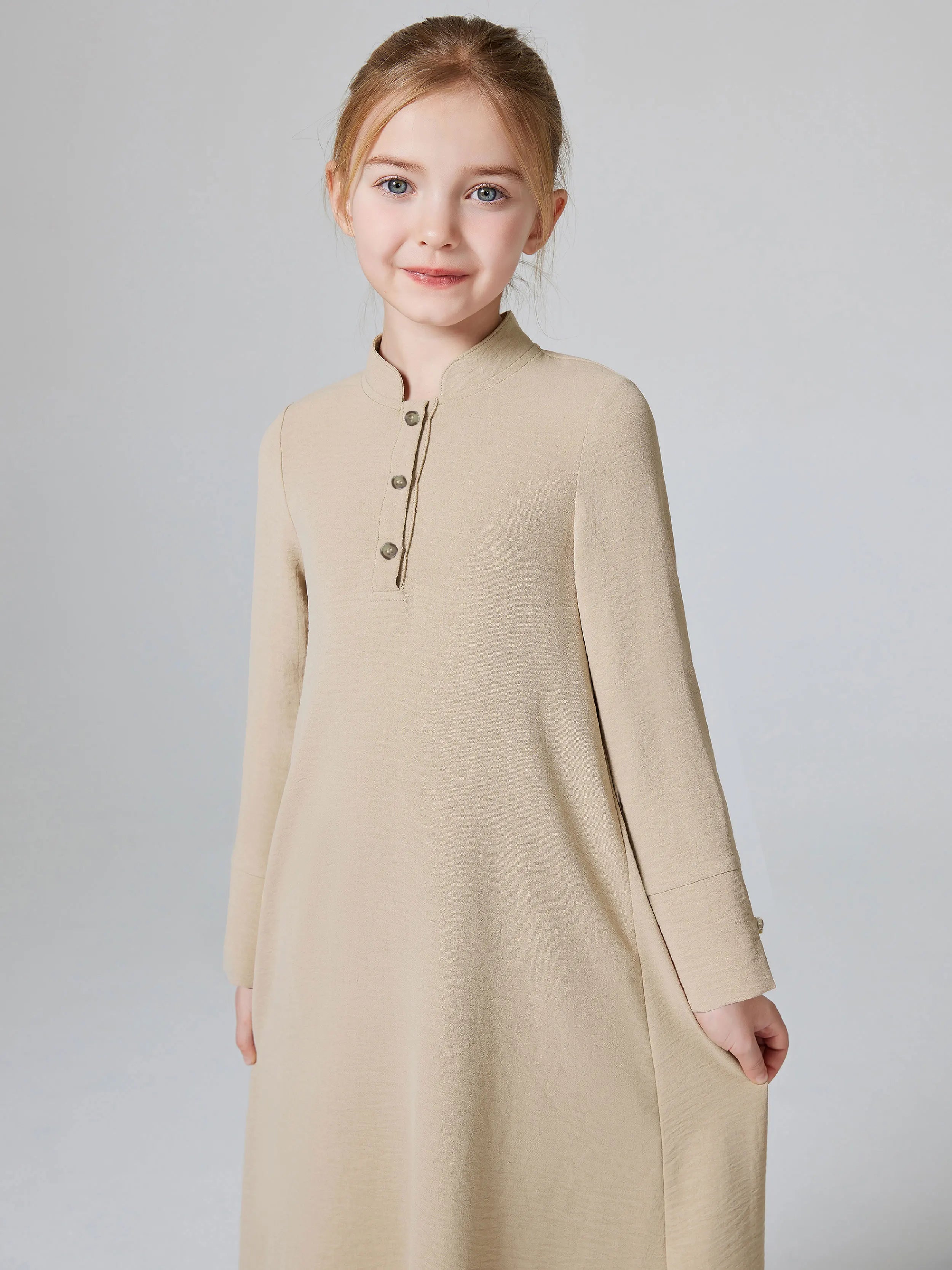 Abaya Ramadan Kebaya Girls 2pcs Muslim Outfits, Long Sleeve Dress + Hijab Set, Kids Abayas Girls Dubai Khimar