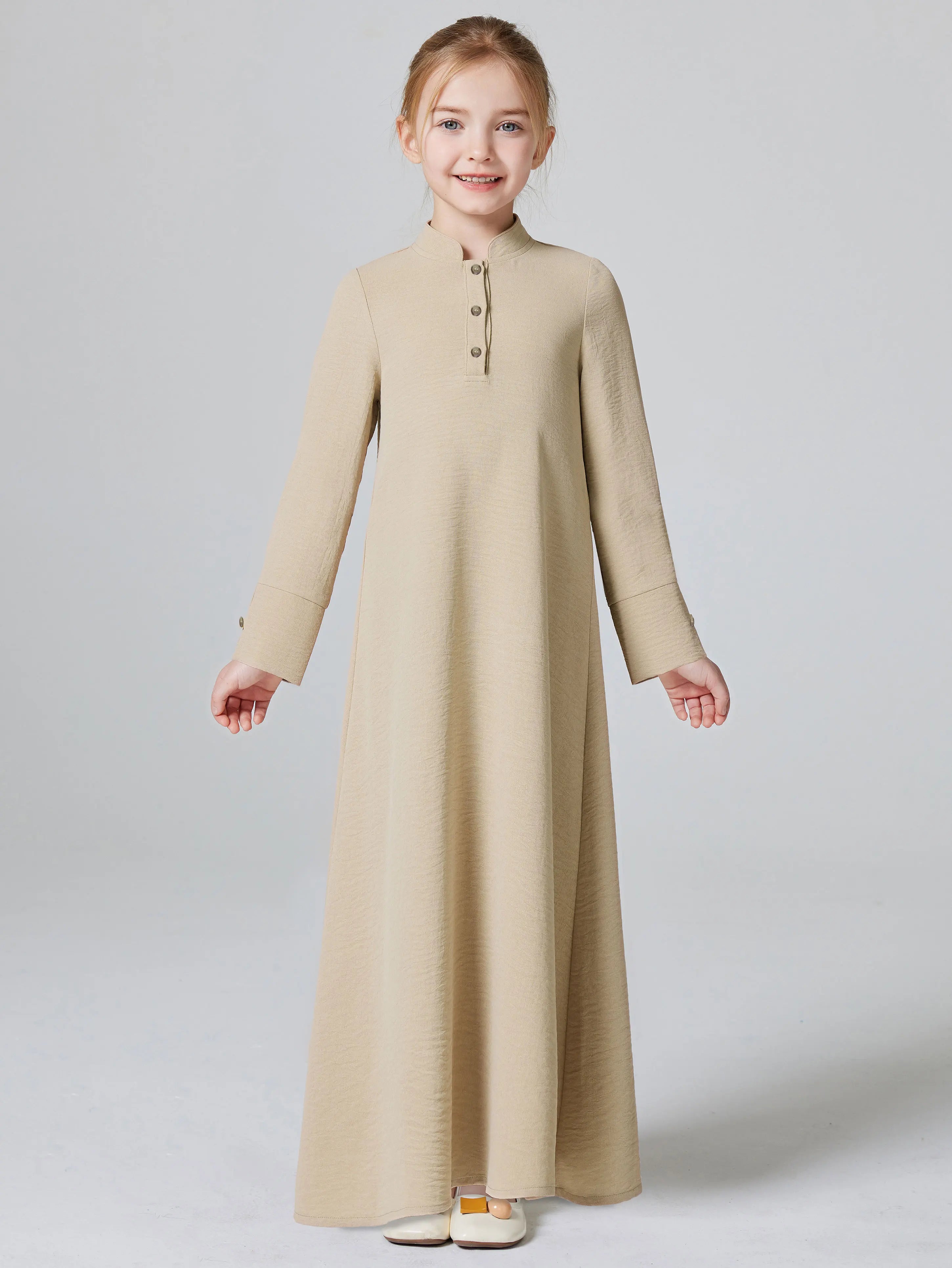 Abaya Ramadan Kebaya Girls 2pcs Muslim Outfits, Long Sleeve Dress + Hijab Set, Kids Abayas Girls Dubai Khimar