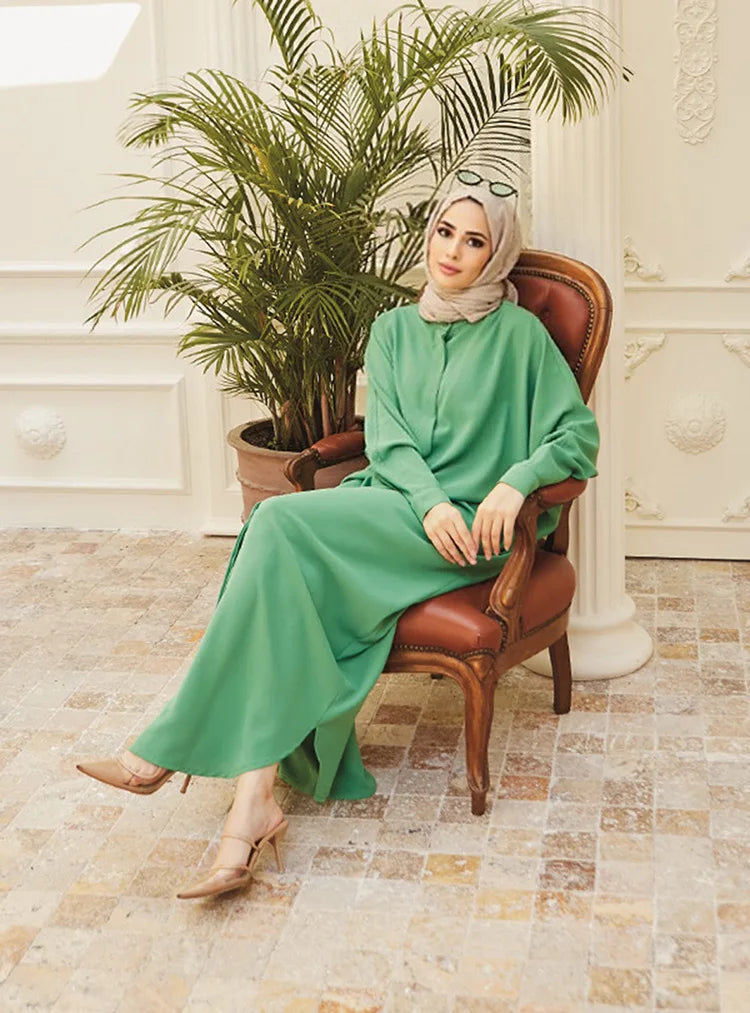 Abaya Dress Muslim Fashion Robe Abaya Ramadan Ladies Long Sleeve Islamic Dress Middle East Abayas Women Clothing Without Hijab