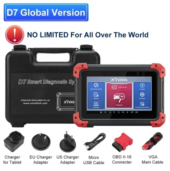 XTOOL D7 All Systems Car Diagnostics Tool Bidirectional Scanner 36+ Reset ECU Coding Key Programmer with CANFD/DOIP/FCA OBD2 Sca