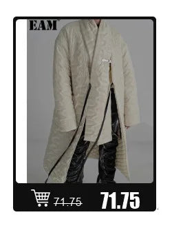 [EAM] High Elastic Waist Black Pattern Printed Long Wide Leg Pants New Trousers Women Fashion Tide Spring Autumn 2025 1DJ0899