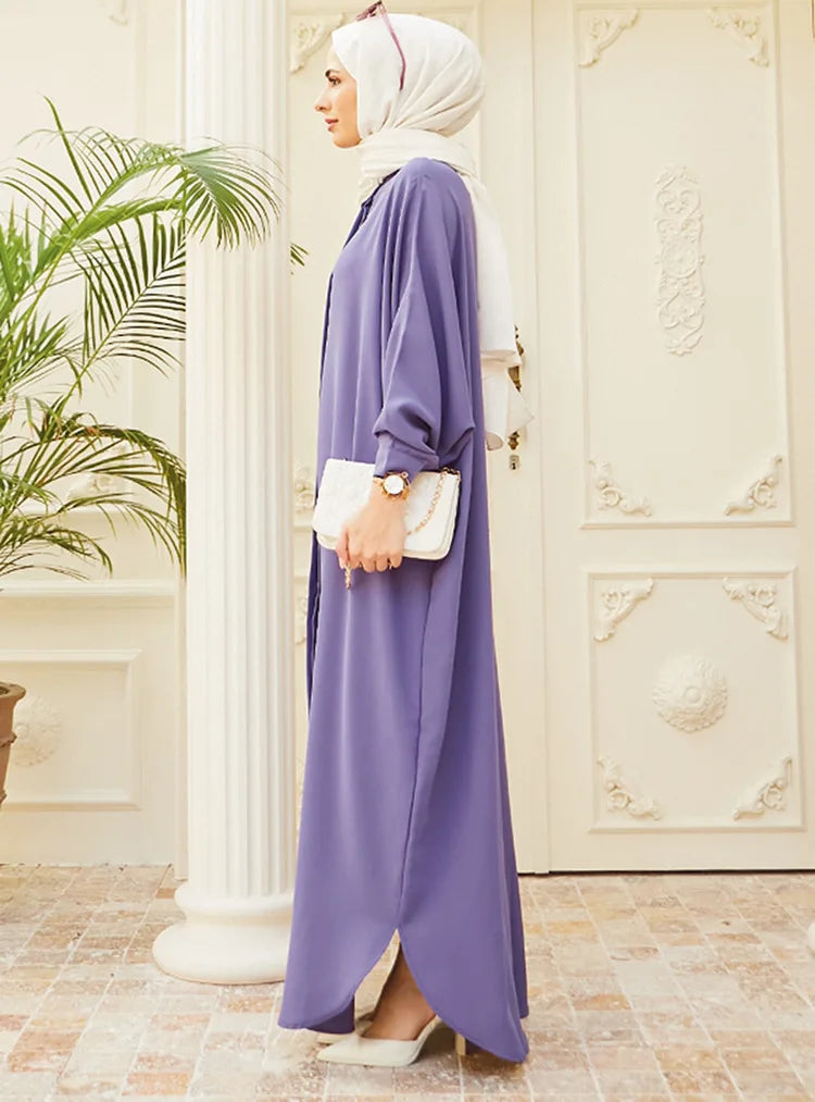 Abaya Dress Muslim Fashion Robe Abaya Ramadan Ladies Long Sleeve Islamic Dress Middle East Abayas Women Clothing Without Hijab