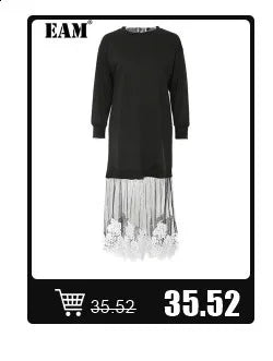 [EAM] High Elastic Waist Black Pattern Printed Long Wide Leg Pants New Trousers Women Fashion Tide Spring Autumn 2025 1DJ0899