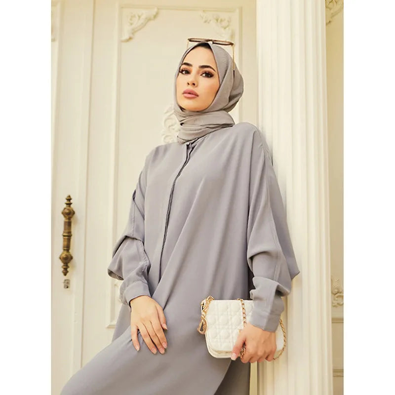 Abaya Dress Muslim Fashion Robe Abaya Ramadan Ladies Long Sleeve Islamic Dress Middle East Abayas Women Clothing Without Hijab