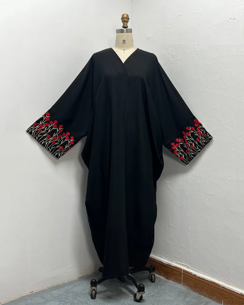 Djellaba Embroidery Open Dress Women Abaya Muslim Kimono Dresses Dubai Jalabiya Abayas Kaftan Islam Morocco Vestidos Kimono