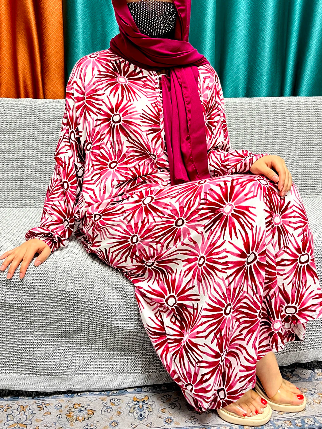 Abayas For Women Dubai Traditional Festival Ramadan Floral Cotton Prayer Garment African Nigeria Clothes Connect Hijab Turban