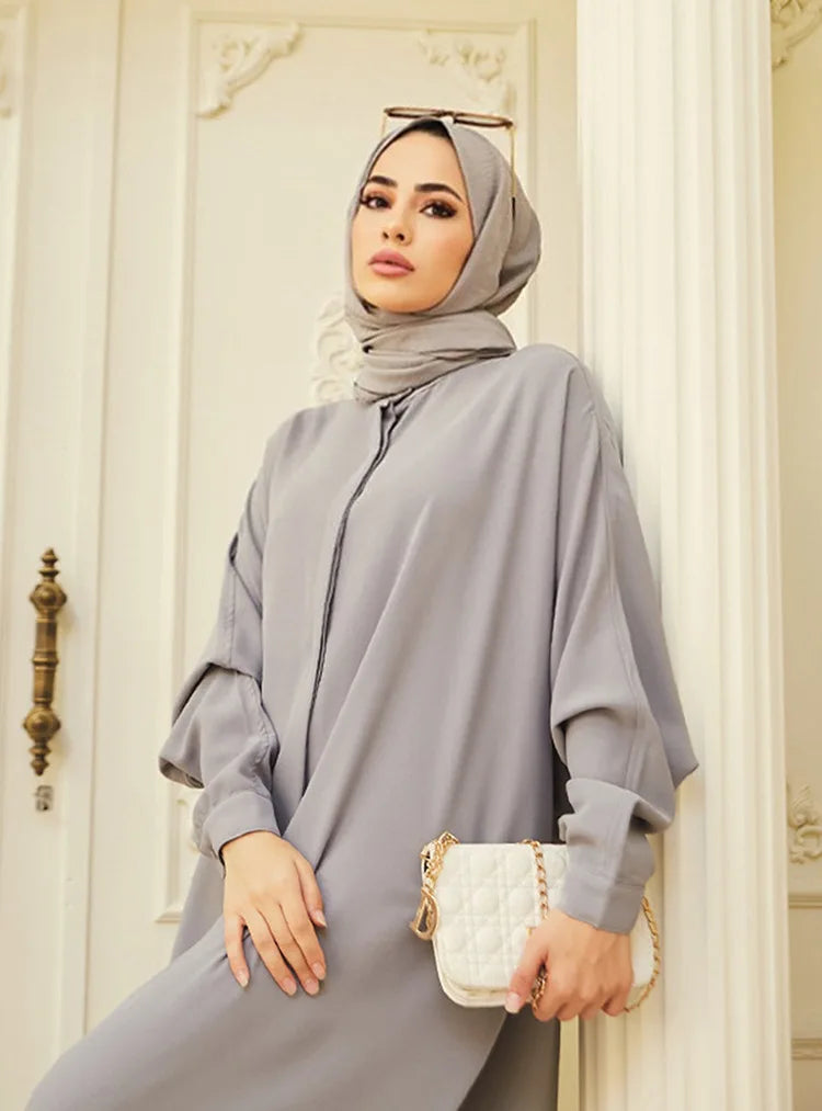 Abaya Dress Muslim Fashion Robe Abaya Ramadan Ladies Long Sleeve Islamic Dress Middle East Abayas Women Clothing Without Hijab