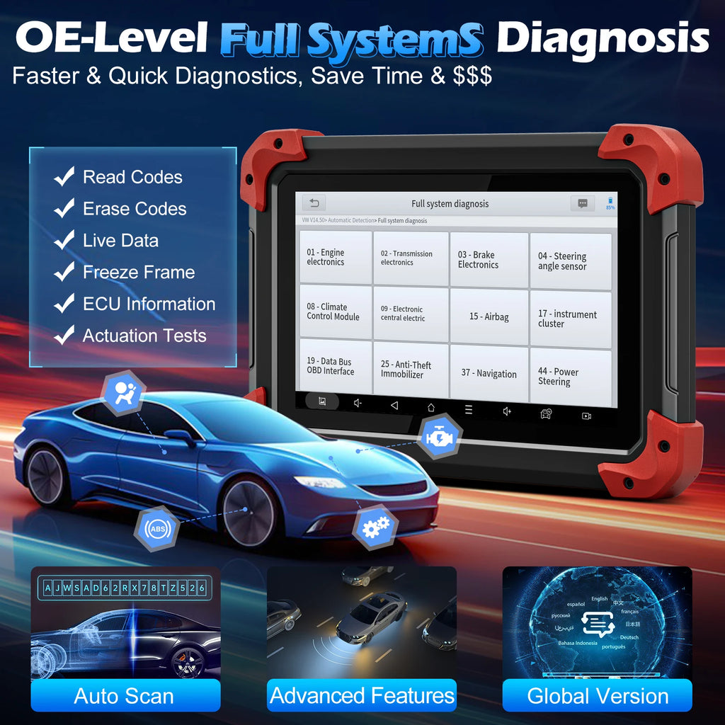 XTOOL D7 All Systems Car Diagnostics Tool Bidirectional Scanner 36+ Reset ECU Coding Key Programmer with CANFD/DOIP/FCA OBD2 Sca
