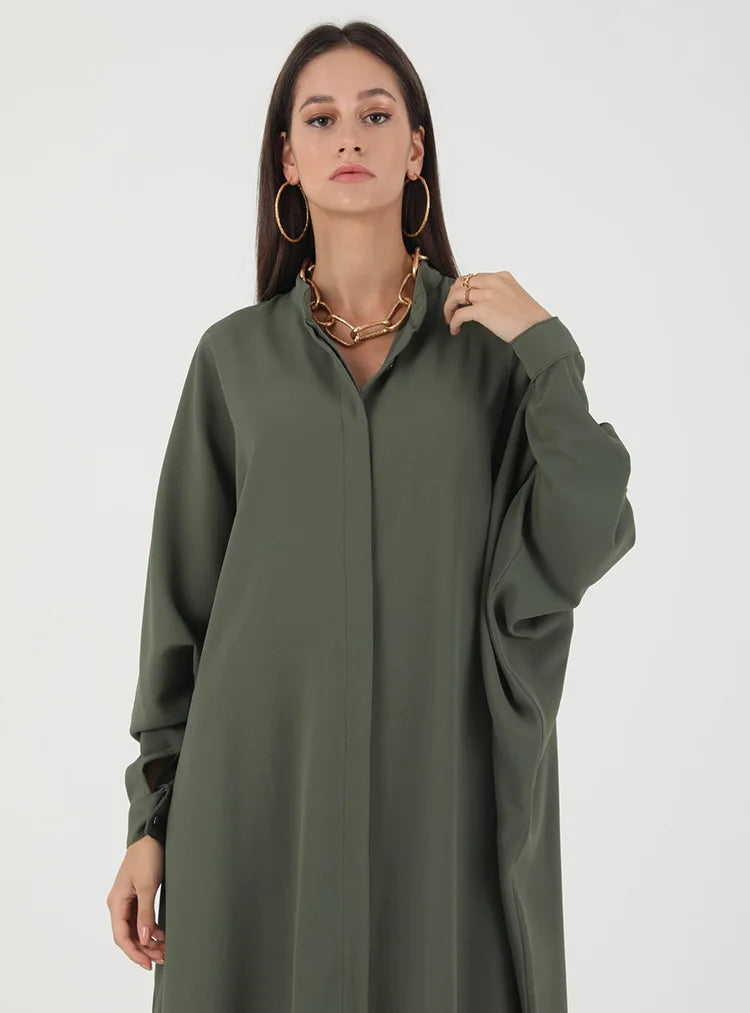Abaya Dress Muslim Fashion Robe Abaya Ramadan Ladies Long Sleeve Islamic Dress Middle East Abayas Women Clothing Without Hijab