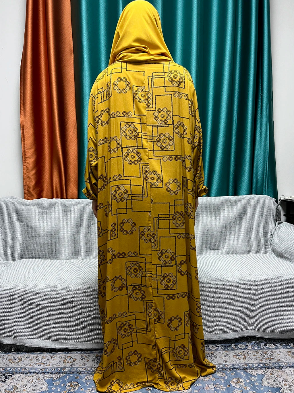 Abayas For Women Dubai Traditional Festival Ramadan Floral Cotton Prayer Garment African Nigeria Clothes Connect Hijab Turban