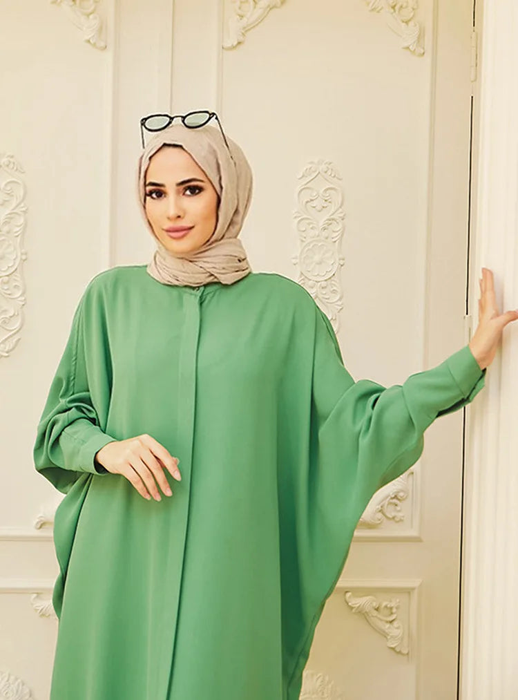 Abaya Dress Muslim Fashion Robe Abaya Ramadan Ladies Long Sleeve Islamic Dress Middle East Abayas Women Clothing Without Hijab