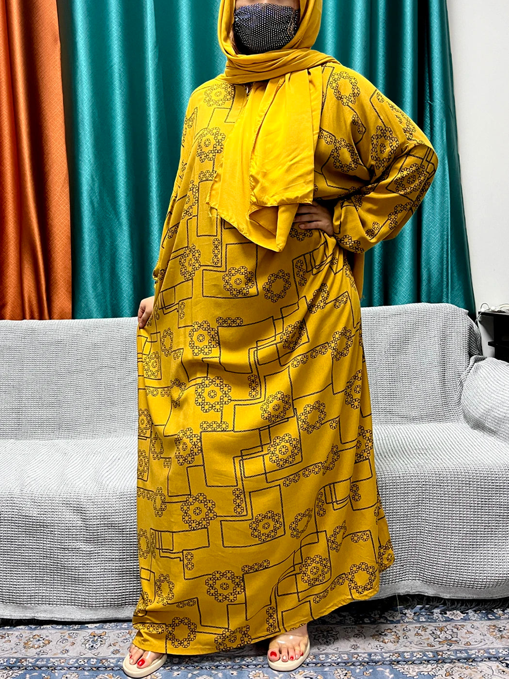 Abayas For Women Dubai Traditional Festival Ramadan Floral Cotton Prayer Garment African Nigeria Clothes Connect Hijab Turban