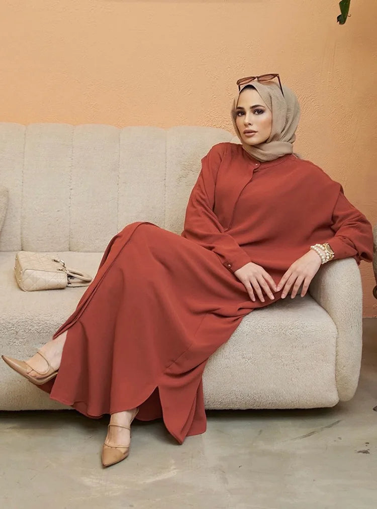 Abaya Dress Muslim Fashion Robe Abaya Ramadan Ladies Long Sleeve Islamic Dress Middle East Abayas Women Clothing Without Hijab