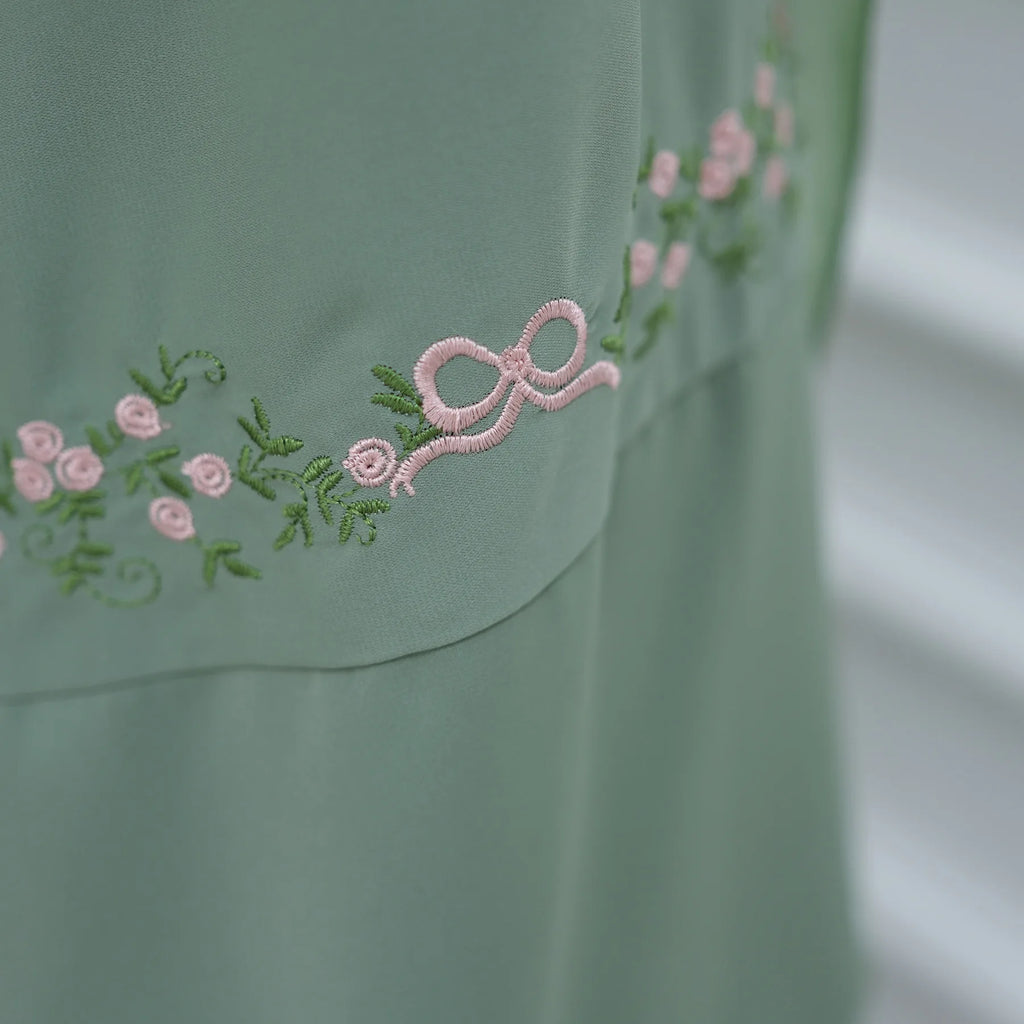 2025 Women's Dresses Embroidery Luxury Abaya Dubai Womens Clothing Front Open Abaya and Hijab 2 Piece Set Islamic Clothing