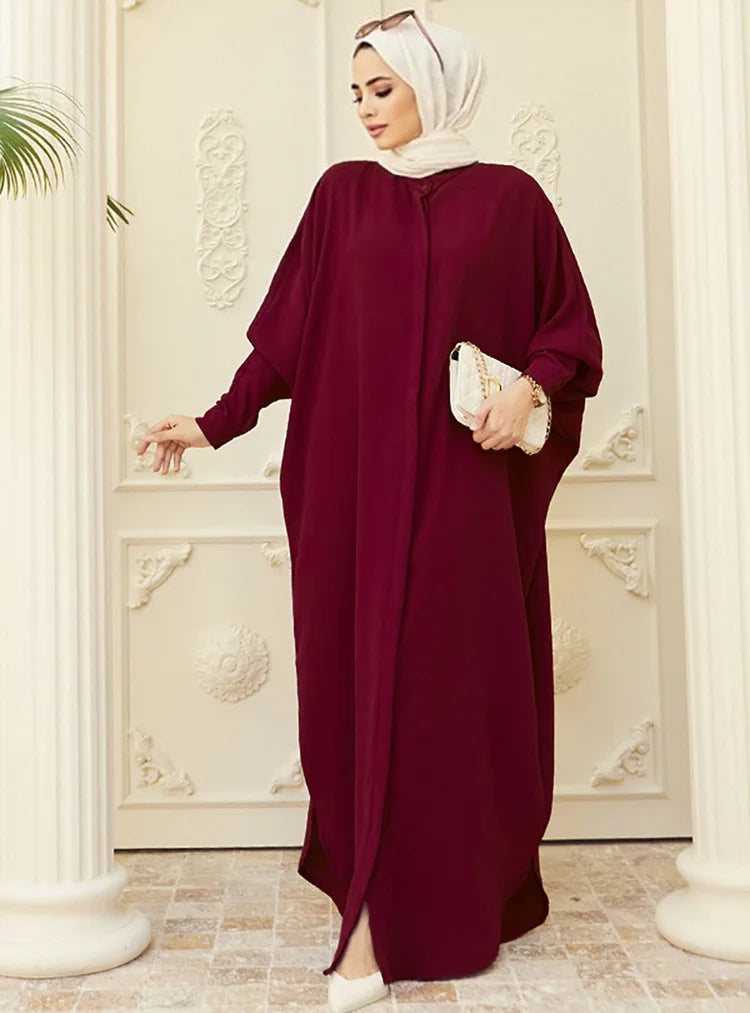 Abaya Dress Muslim Fashion Robe Abaya Ramadan Ladies Long Sleeve Islamic Dress Middle East Abayas Women Clothing Without Hijab