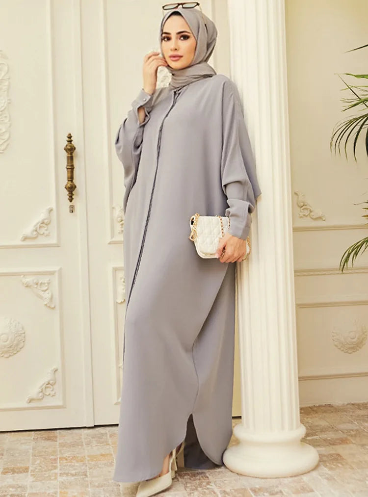Abaya Dress Muslim Fashion Robe Abaya Ramadan Ladies Long Sleeve Islamic Dress Middle East Abayas Women Clothing Without Hijab