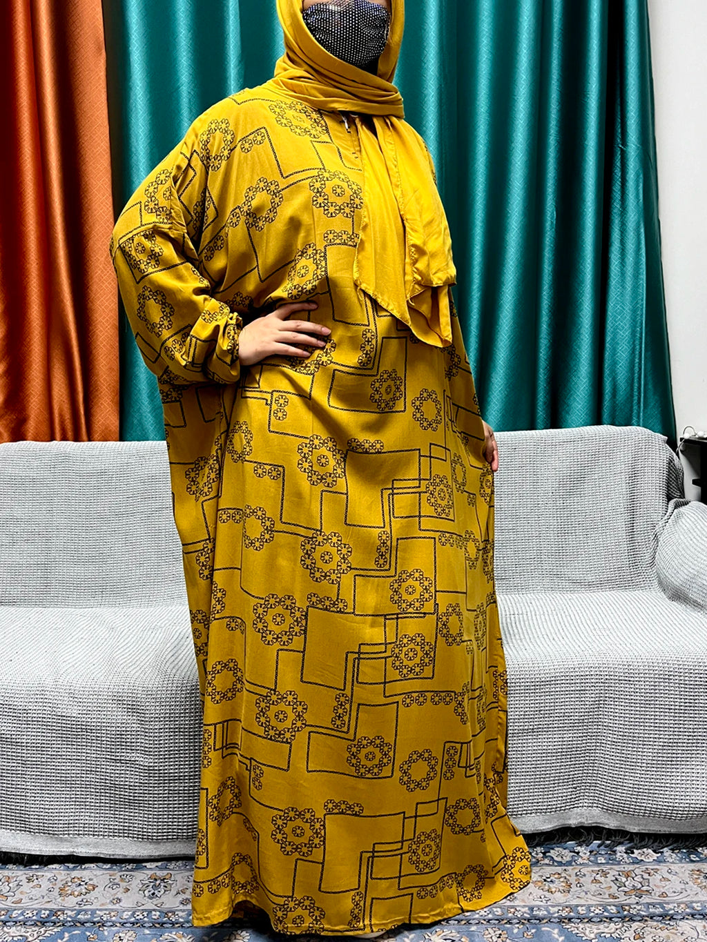 Abayas For Women Dubai Traditional Festival Ramadan Floral Cotton Prayer Garment African Nigeria Clothes Connect Hijab Turban