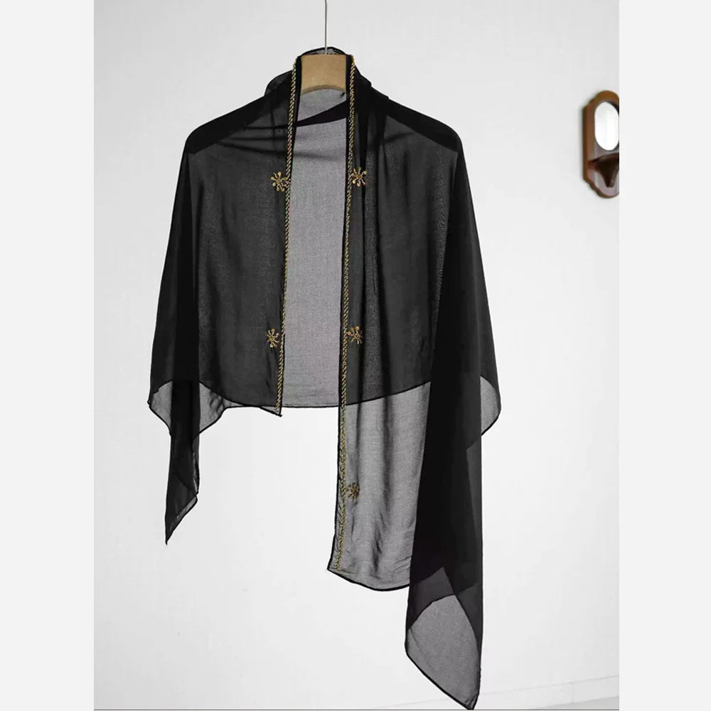 Dubai Abaya Wholesale Kaftan Embroidery Hijab Luxury Beaded Muslim Abaya for Women Dress French Gold Embellished Open Abaya