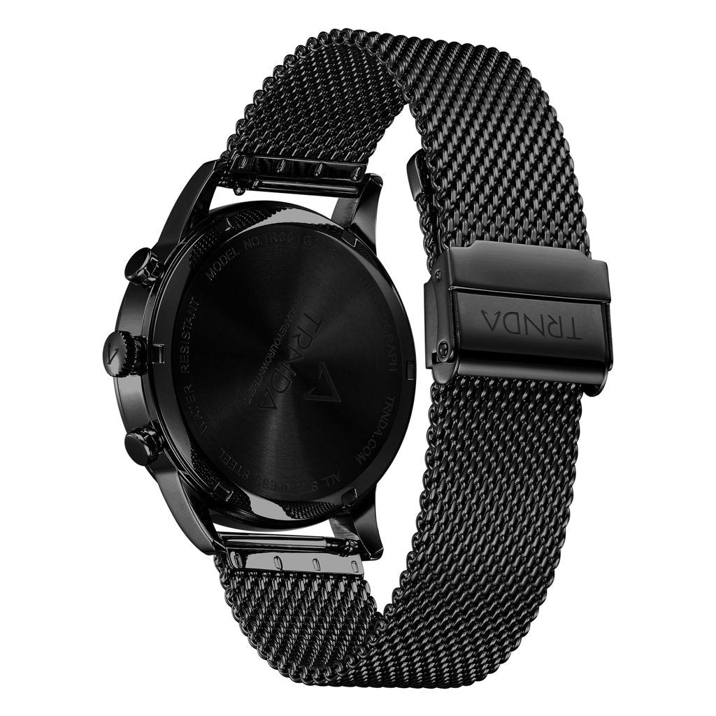 Trnda Men's Stainless Steel Watch, Black Dial | Trnda-Ss43bk