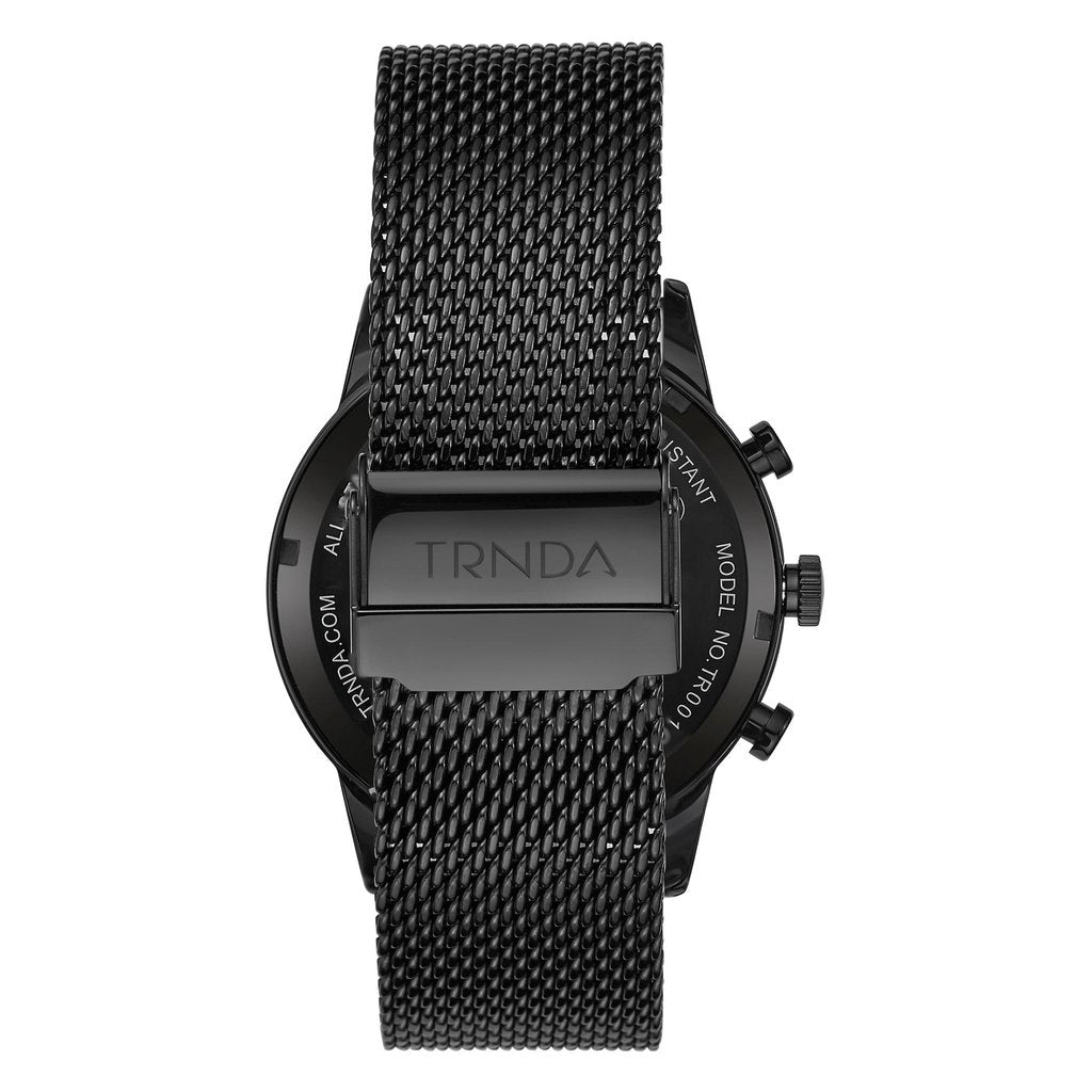 Trnda Men's Stainless Steel Watch, Black Dial | Trnda-Ss43bk