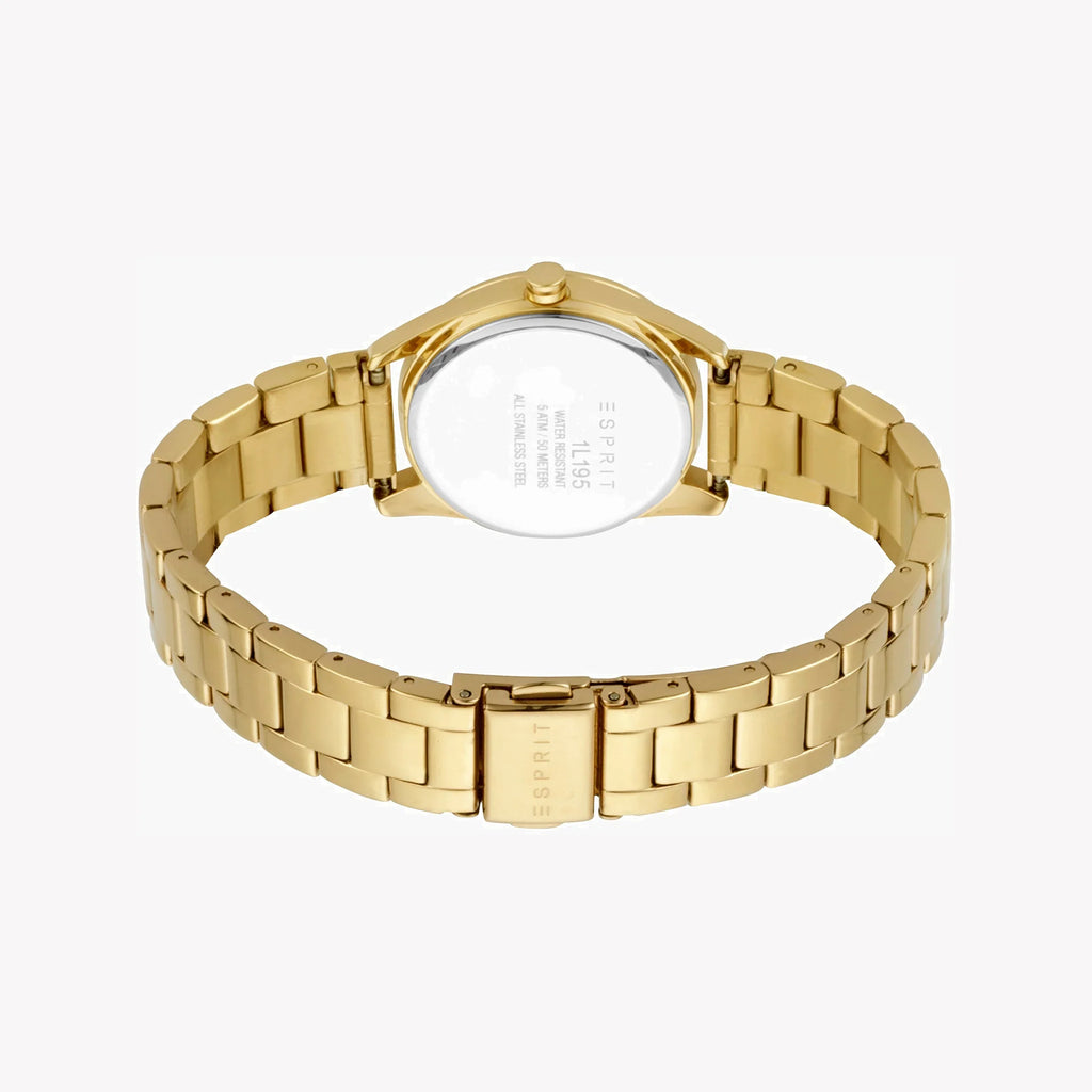 Esprit Women's Gold Stainless Steel Watch, Champagne Dial | Es1l158m0025