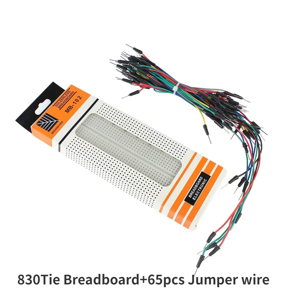 MB-102 Prototype Breadboard 400 830 Points Solderless PCB Bread Board Jumper Wires Cable Board DIY Dupont Wire for Arduino Kit