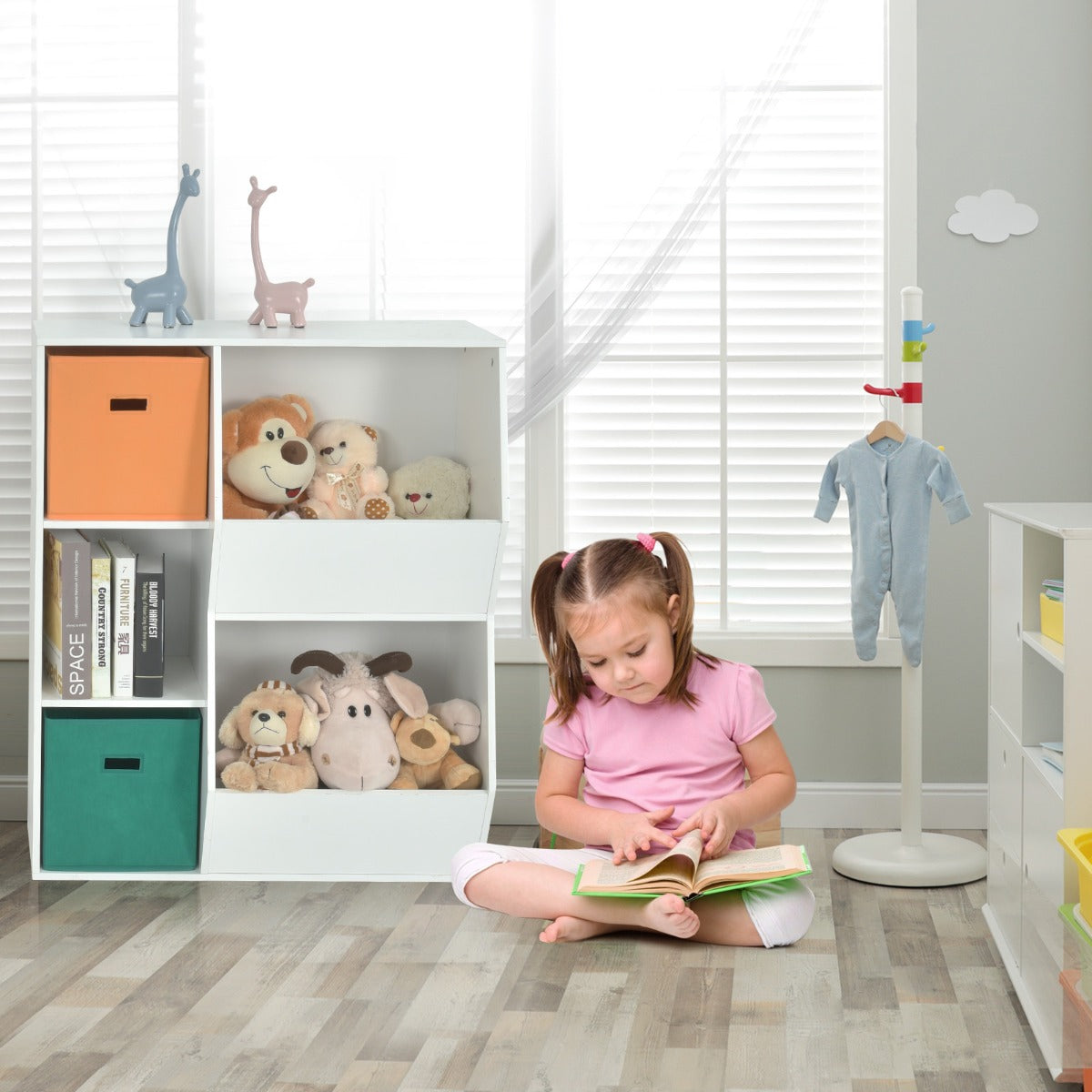 NNECW Kids Toy Storage with 2 Baskets for Kids Room-4